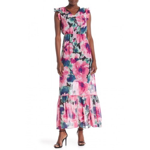 Nicole Miller Dresses & Skirts - Nicole Miller Studio | Ruffle Sleeve Maxi DressNWT